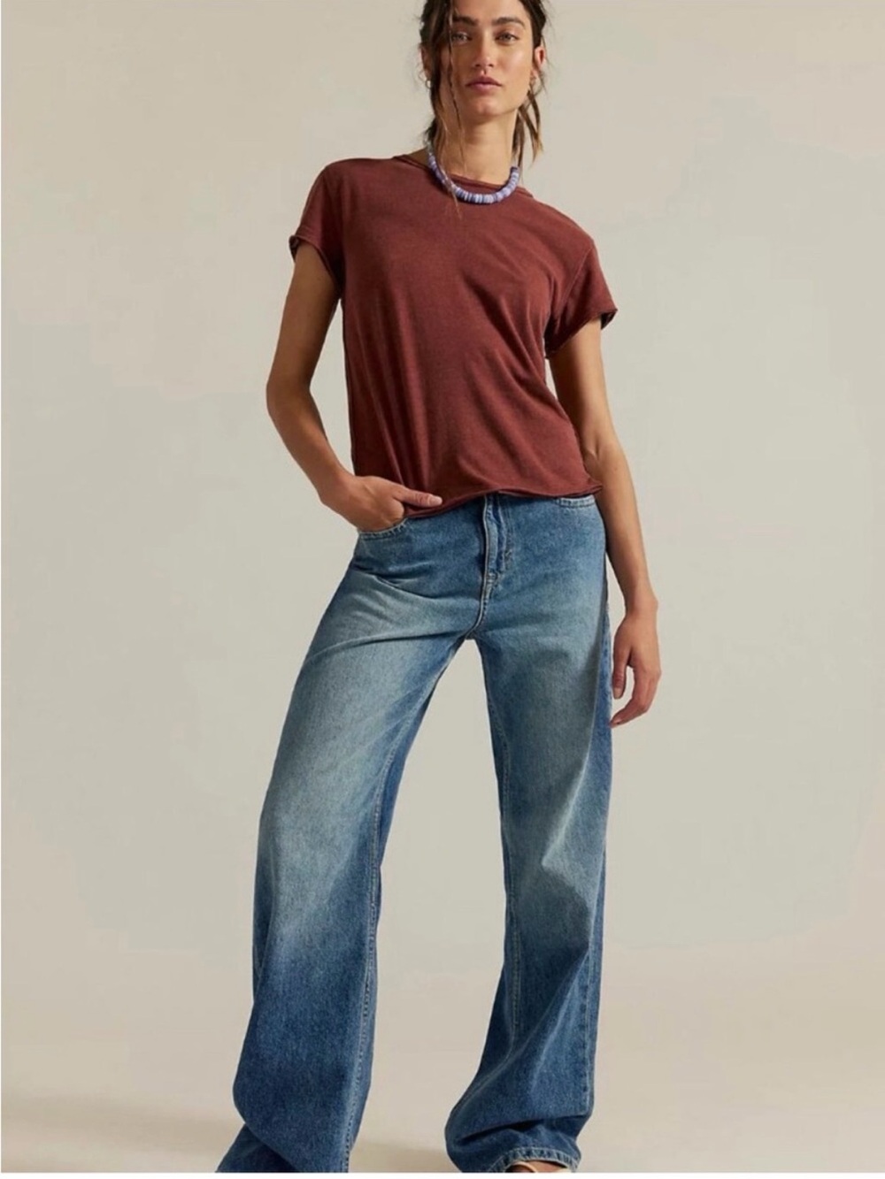 Like new We The Free Tinsley baggy mid rise jeans